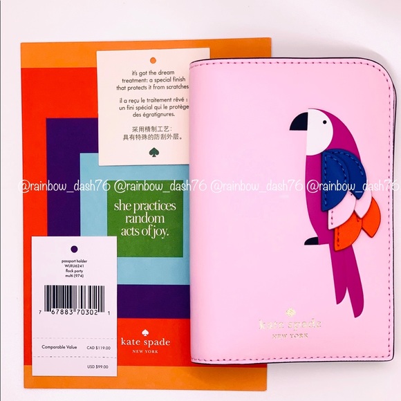 Katespade Flock Party Passport Holder - Picture 2 of 6
